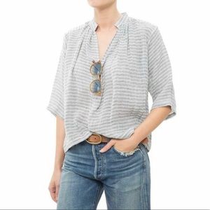 Apiece Apart Stripped Linen Top